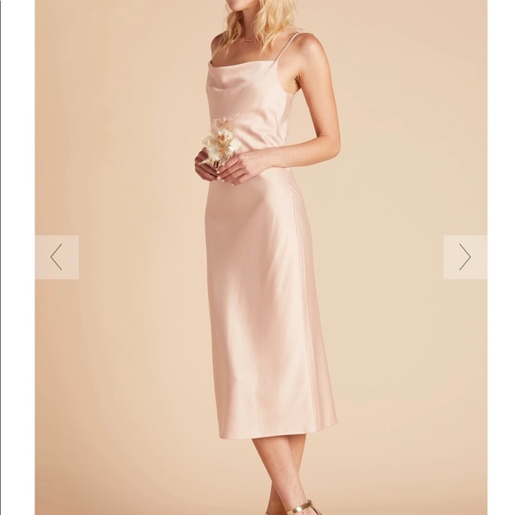 Birdy grey lisa satin midi dress - rose gold - Picture 3 of 4